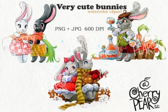 Download Seasonal Cliparts of Cute Bunnies, PNG - Premium Resources